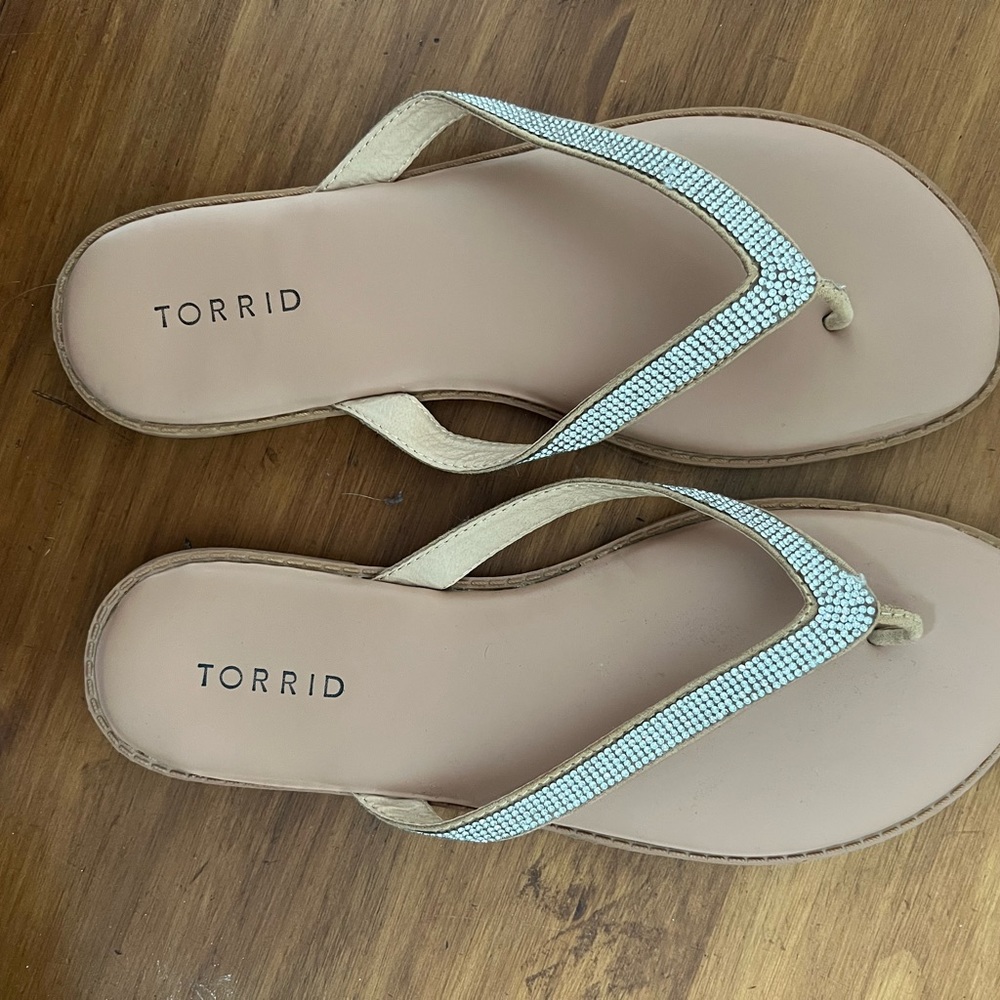 Rhinestone flip flops from Torrid size 10
